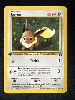 Pokemon Team Rocket 1st Edition Common Dark Eevee #55 LP - Image 1
