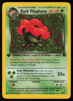 1st Edition Dark Vileplume 13/82 Team Rocket Pokemon TCG MP - LP - Image 1
