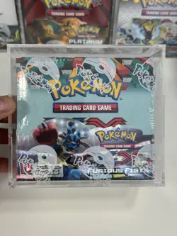 XY FURIOUS FISTS BOOSTER BOX Factory Sealed POKEMON TCG rare set w/ acrylic box - Image 1