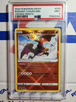 2023 Pokemon Crown Zenith Radiant Charizard 020 PSA 9 MINT - Image 1
