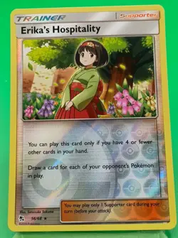 Pokemon - Hidden Fates - Erika's Hospitality 56/68 - Reverse Holo - NM/M - Image 1