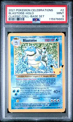 Pokemon TCG: Blastoise - 2/102 - Celebrations: Classic Collection - PSA 9 - Image 1