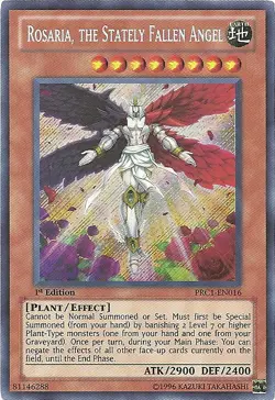 Yugioh! LP Rosaria, the Stately Fallen Angel - PRC1-EN016 - Secret Rare - 1st Ed - Image 1