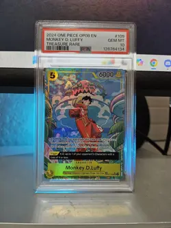 One Piece Monkey D Luffy Treasure Trading Card OP07-109 Super Rare - Image 1