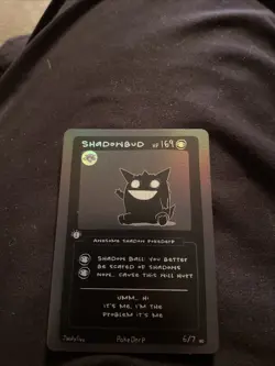 POKEDERP SHADOWBUD GENGAR 1ST EDITION BLACKOUT CARD 6/7 - Image 1