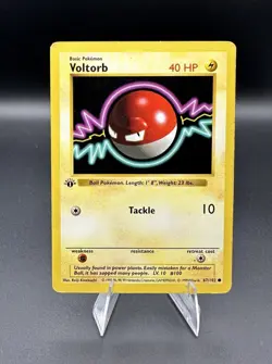 Pokemon TCG Voltorb Base Set 67/102 Regular 1st Edition Shadowless Common Card - Image 1