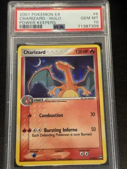 2007 Pokemon EX Power Keepers Charizard Holo Card #6/108 PSA 10 - Image 1