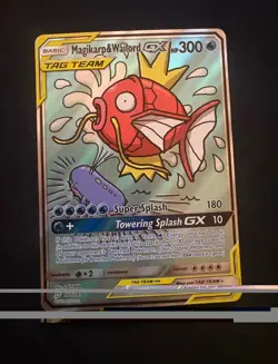 Pokemon SM Team Up Holo Card Magikarp Wailord GX Alternate Full Art 161/181 - Image 1