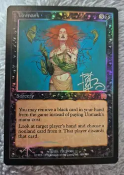 Unmask Mercadian Masques Foil MTG MP Magic Card- AUTOGRAPHED (NO COA) - Image 1