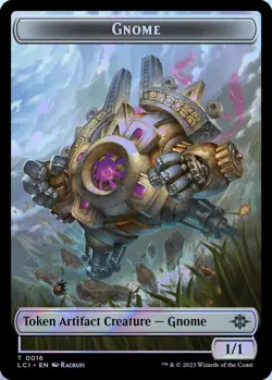 Gnome // Gnome Soldier Double-Sided Token 16 // 3 T MTG LCI NM FOIL - Image 1