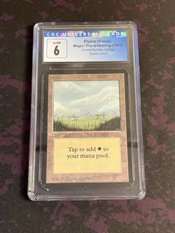 Alpha Plains (Trees) CGC 6 MTG Magic The Gathering - Image 1
