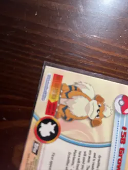 Growlithe #58 Pokemon Topps Black Label 1999 Lightly Played + Sleeve - Image 4