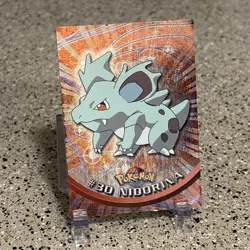 1999 Topps Pokemon Series 1 TV Animation NIDORINA #30 Black Label HOLO - Image 1