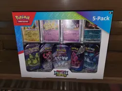 Pokemon PALDEAN FATES 5 Pack Tins Costco Exclusive - Brand New Sealed - Image 1