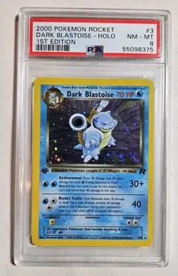 Pokemon Dark Blastoise Team Rocket 1st Edition Holo Rare #3 PSA 8 - Image 1