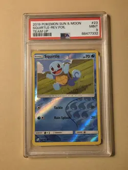 Squirtle - 2019 Pokemon Team Up Reverse Foil #23 PSA 9 Tough Grade - Image 1