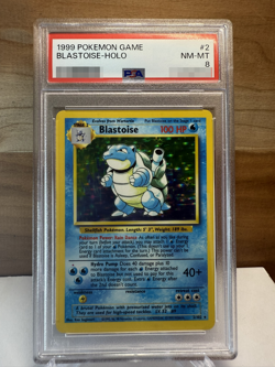 1999 Pokemon Base Set Unlimited: #2 Blastoise - Holo - PSA 8 - Image 1