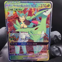 Pokemon Virizion & Leafeon Tag Team Custom Made Fan Art Holo With Texture - Image 1