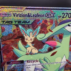 Pokemon Virizion & Leafeon Tag Team Custom Made Fan Art Holo With Texture - Image 2