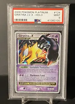 Pokemon 2009 Platinum Base 124/127 Holo Rare Giratina LV.X PSA 9 Holo Bleed - Image 1
