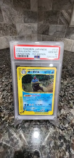 Pokemon Japanese 2001 1st Ed Expedition Base Set Feraligatr 112/128 PSA 10 Holo - Image 5