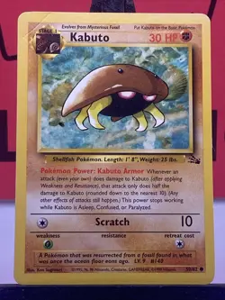 Kabuto 50/62 Fossil Common Regular 1999 WOTC Pokemon TCG LP - Image 3