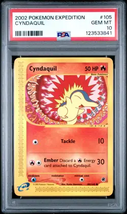 2002 POKEMON EXPEDITION #105 CYNDAQUIL PSA 10 - Image 1