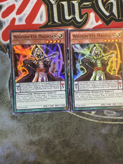 Yugioh 2x Wisdom-Eye Magician SDMP-EN005 Super Rare 1st Ed NM - Image 1
