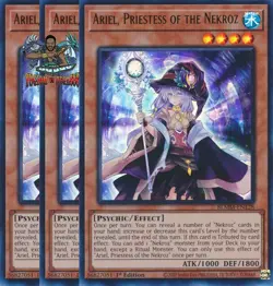 Yugioh! 3x Ariel, Priestess of the Nekroz BLMM-EN128 Ultra Rare 1st Ed NM - Image 1