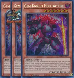 Yugioh! 3x Gem-Knight Hollowcore BLMM-EN022 Secret Rare 1st Ed NM - Image 1
