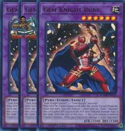 Yugioh! 3x Gem-Knight Ruby BLMM-EN136 Ultra Rare 1st Ed NM - Image 1