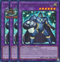 Yugioh! 3x Gem-Knight Aquamarine BLMM-EN137 Ultra Rare 1st Ed NM - Image 1