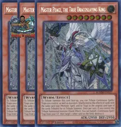 Yugioh! 3x Master Peace, the True Dracoslaying King BLMM-EN127 Secret Rare NM - Image 1