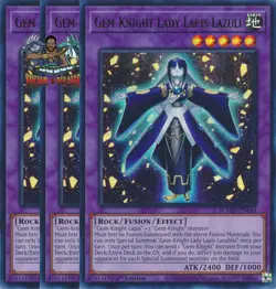 Yugioh! 3x Gem-Knight Lady Lapis Lazuli BLMM-EN144 Ultra Rare 1st Ed NM - Image 1