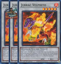 Yugioh! 3x Jurrac Velphito BLMM-EN149 Ultra Rare 1st Ed NM - Image 1
