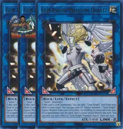 Yugioh! 3x Gem-Knight Phantom Quartz BLMM-EN156 Ultra Rare 1st Ed NM - Image 1