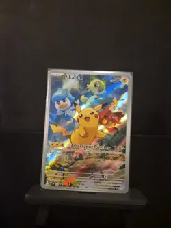 Pokemon Pikachu SVP 027 Holo Rare Black Star Promo Card Paldea Evolved - Image 1