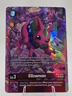 Digimon Trading Card Game - Elizamon BT21-008 - Alt Art Holo Double Rare (NM/M) - Image 3