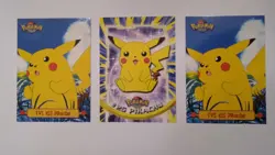 1999 Topps Pokemon Pikachu 3 Card Lot: (2) TV2 Cards and (1) #25 Card See Pics - Image 1