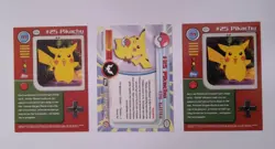 1999 Topps Pokemon Pikachu 3 Card Lot: (2) TV2 Cards and (1) #25 Card See Pics - Image 2