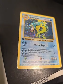 Pokemon Gyarados Holo Shadowless Rare TCG Base Set Card 1st Edition - Image 1