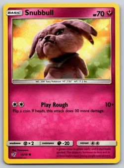 Snubbull (Holo Common) 15/18 Detective Pikachu NM Pokemon Card TCG - Image 1