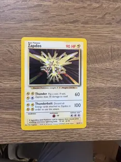 Pokemon TCG Base Set Zapdos Holo Rare 16/102 1999 WOTC Vintage Card - Image 1