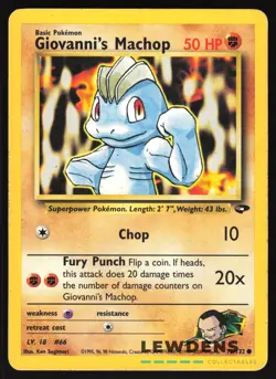 Giovanni's Machop - 72/132 - Common - Gym Challenge - Pokemon Card - MP - Image 1