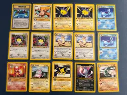 1st Edition Pokemon Card Lot Neo Genesis LP/MP Cleffa 20/111, Piakchu 70/111 - Image 1