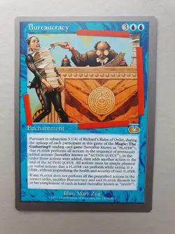 Bureaucracy , MTG Unglued (1998). Rare Blue Enchantment NM - Image 1