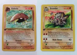 Pokemon TCG - Kabuto 1st Edition #50 Common + Graveler 1st Edition #37 Uncommon - Image 1