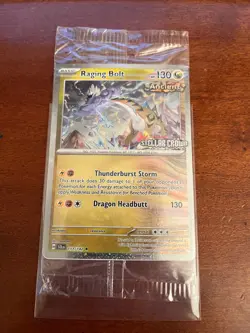 SEALED & STAMPED Pokemon Raging Bolt 111/142 Stellar Crown Cosmos Holo Promo - Image 1