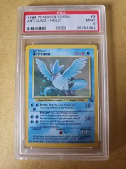 1999 Pokemon Fossil Articuno #2/62 Unlimited Holo Rare - Image 1
