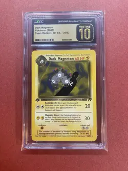 CGC PRISTINE 10 Pokemon 2000 1st Edition Rocket Dark Magneton 28/82 Nonholo POP3 - Image 1